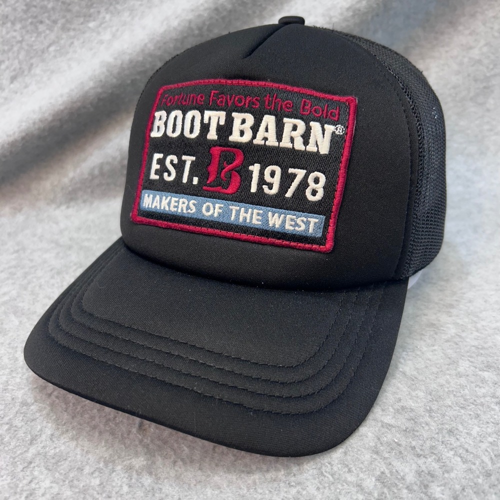 Boot Barn Est 1978 Patch Mens Black Boot Barn Trucker Hat Snapback OSFM